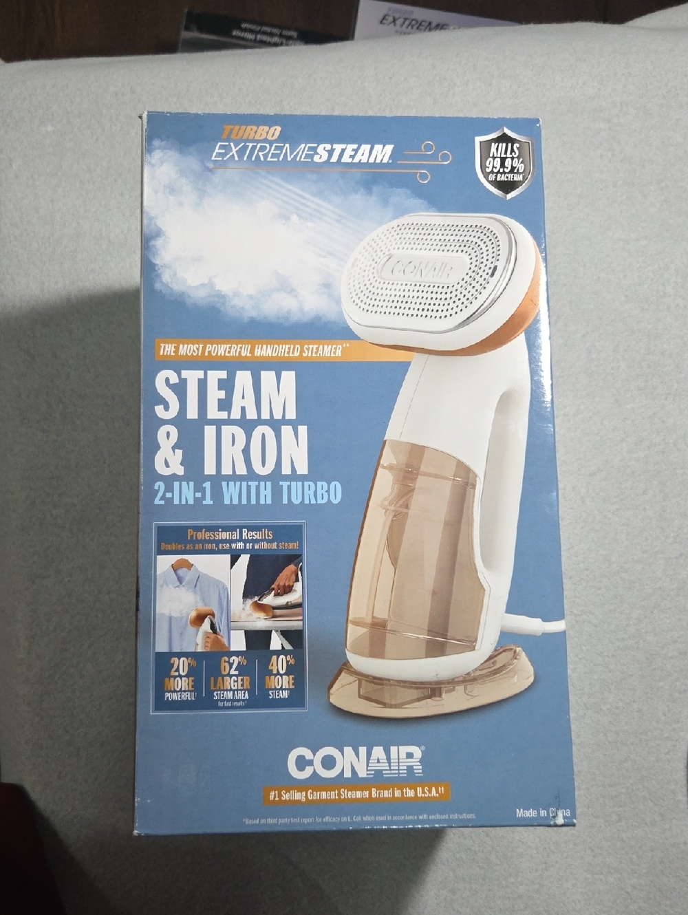 Conair Turbo ExtremeSteam Handheld Fabric Garment Steamer Open Box